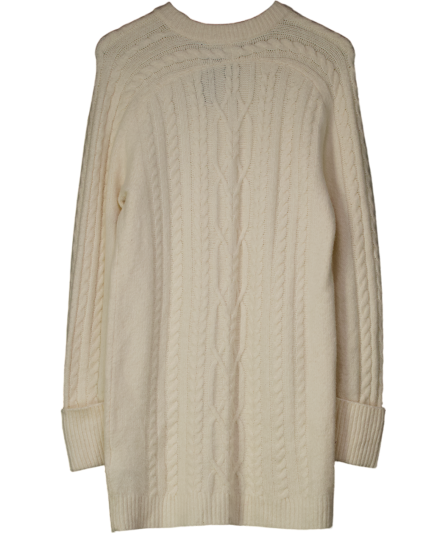 Abercrombie & Fitch Cream The A&f Madeline Cable Mini Sweater Dress UK S