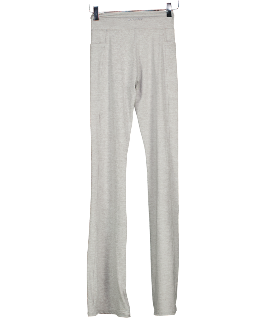 Bo + Tee Soft Active V-waist Pocket Flared Leggings In Grey Marl  UK S