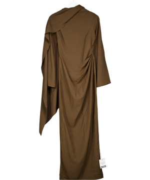 ASOS Brown Long Sleeved Scarf Detail Maxi Dress In Chocolate UK 6