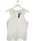 REISS White Riley Ruched Sleeveless Top UK 12