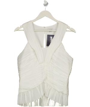 REISS White Riley Ruched Sleeveless Top UK 12