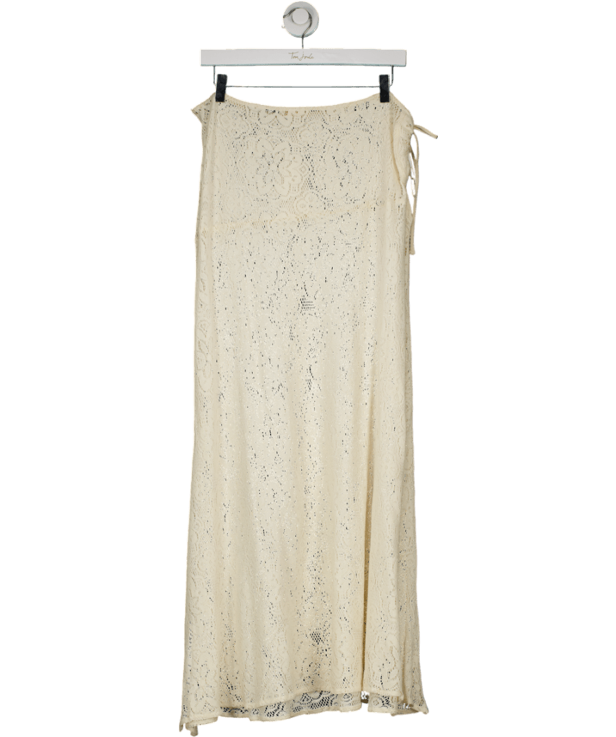 BAHABINI Cream Knit Maxi Skirt UK L - Reliked