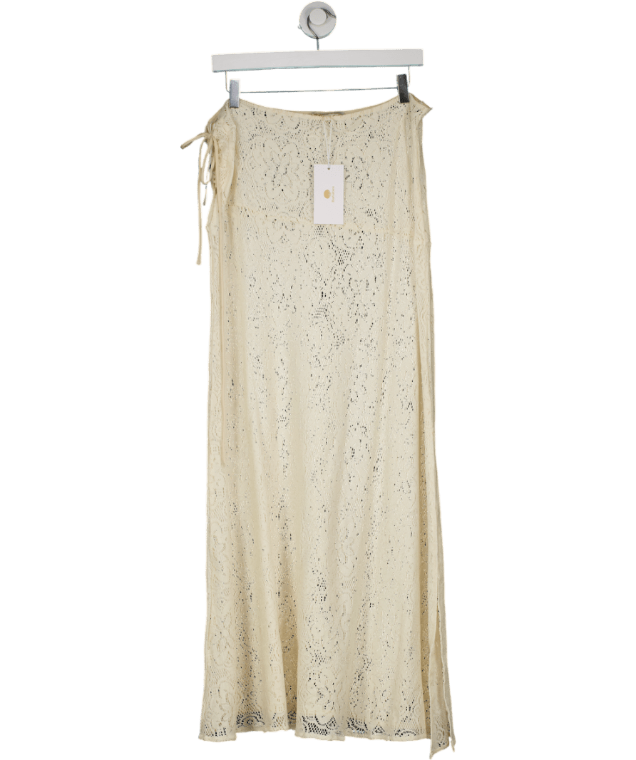 BAHABINI Cream Knit Maxi Skirt UK L - Reliked
