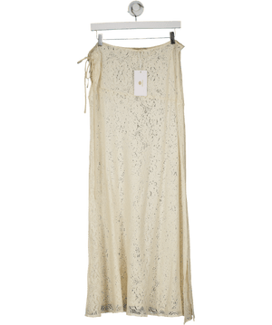 BAHABINI Cream Knit Maxi Skirt UK L