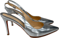Baldini Metallic Silver Slingback Heels With Protective Soles UK 7 EU 40 👠 - Reliked