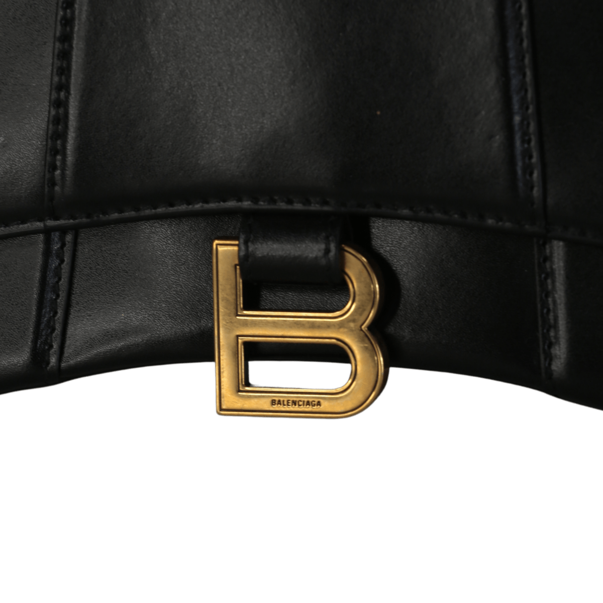 Balenciaga Black smooth leather Hourglass XS Leather Tote with crossbody strap - Reliked