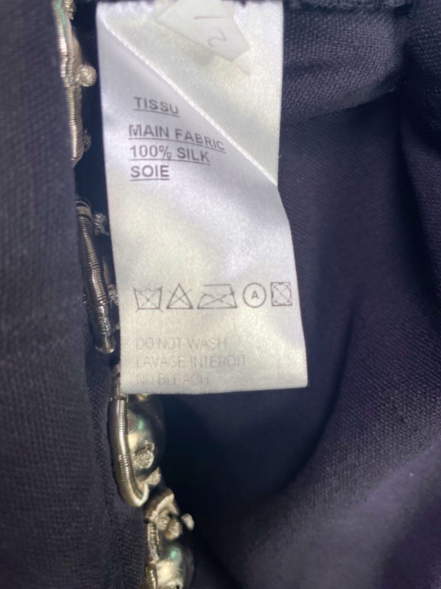 Balmain Black Embellished Silk Long Sleeve Dress UK 12 - Reliked