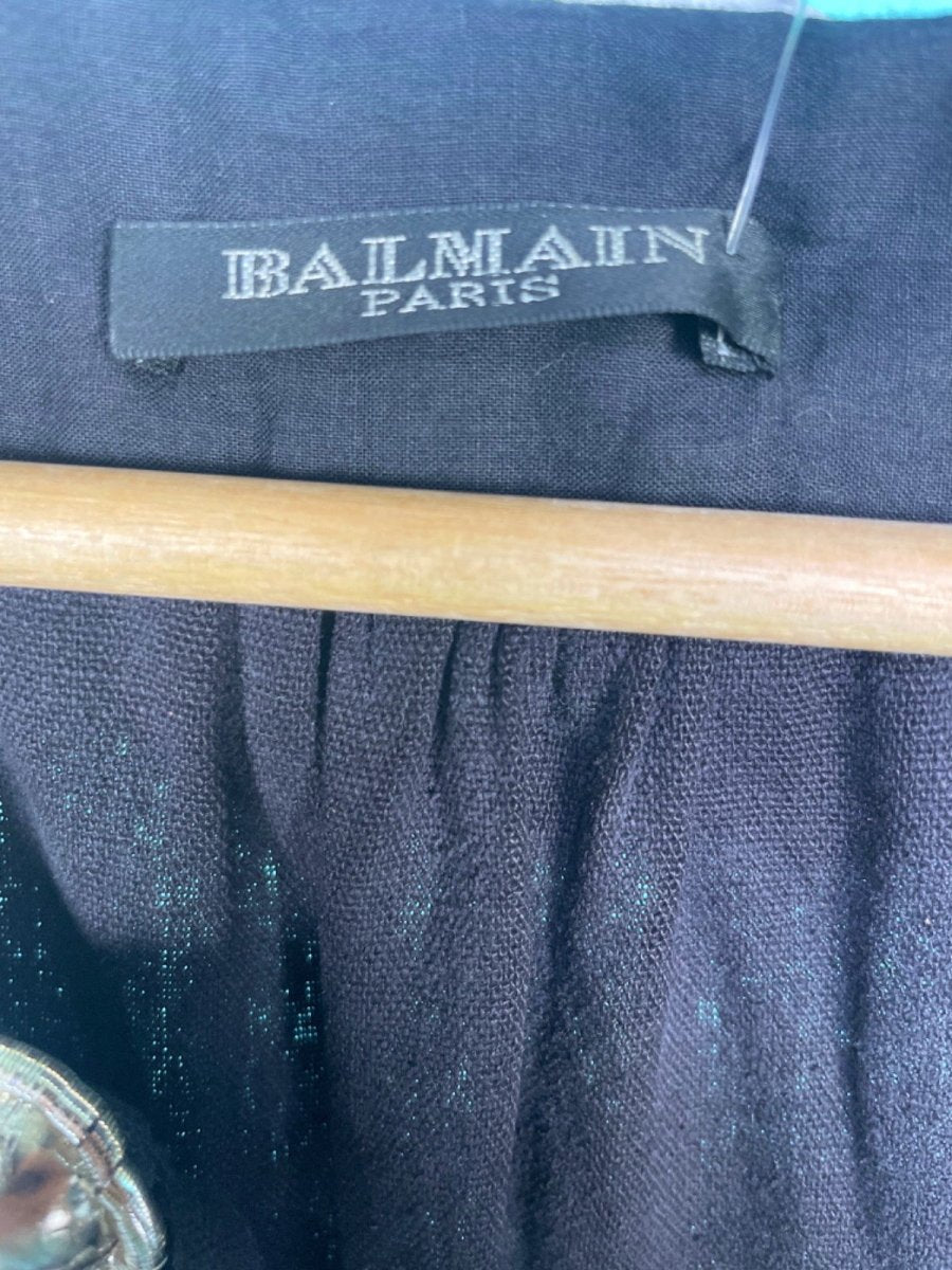 Balmain Black Embellished Silk Long Sleeve Dress UK 12 - Reliked