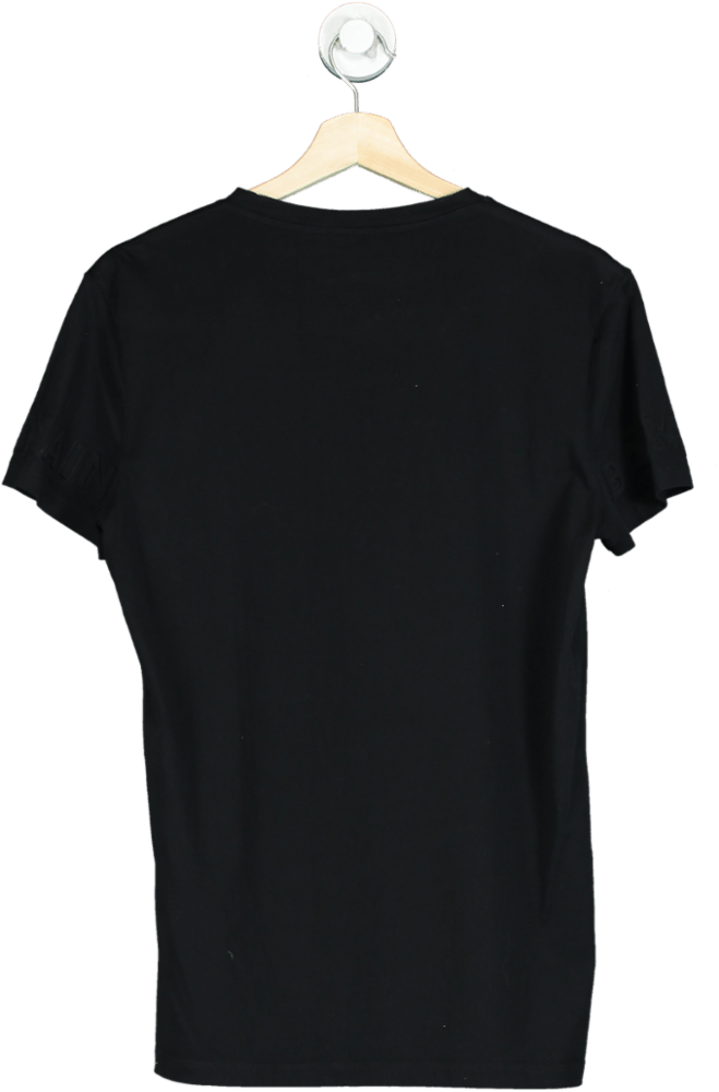 Balmain Black Embossed Logo Sleeve T-Shirt Size UK S - Reliked