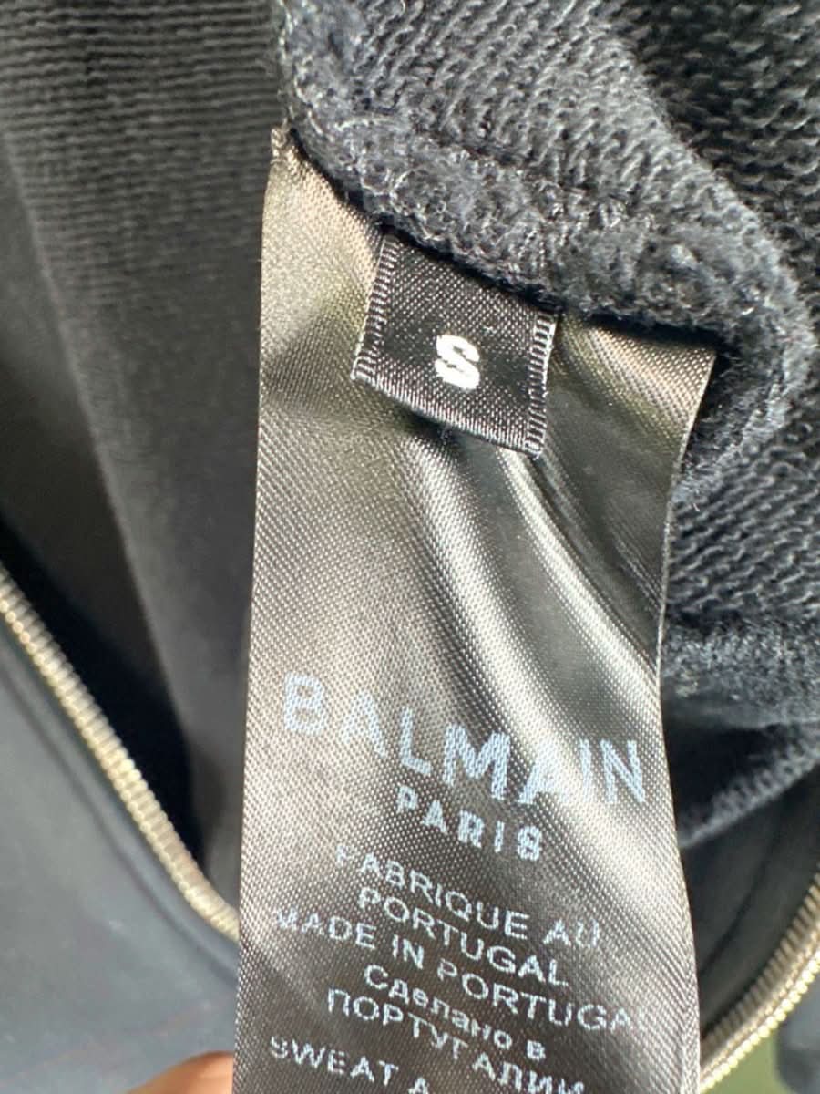 Balmain Men's Embossed Logo Back Zip - Through Hoodie UK S - Reliked