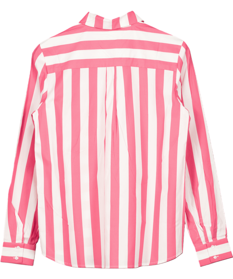 Balzac Paris White Ulysse Shirt Pink Stripes UK 10 - Reliked