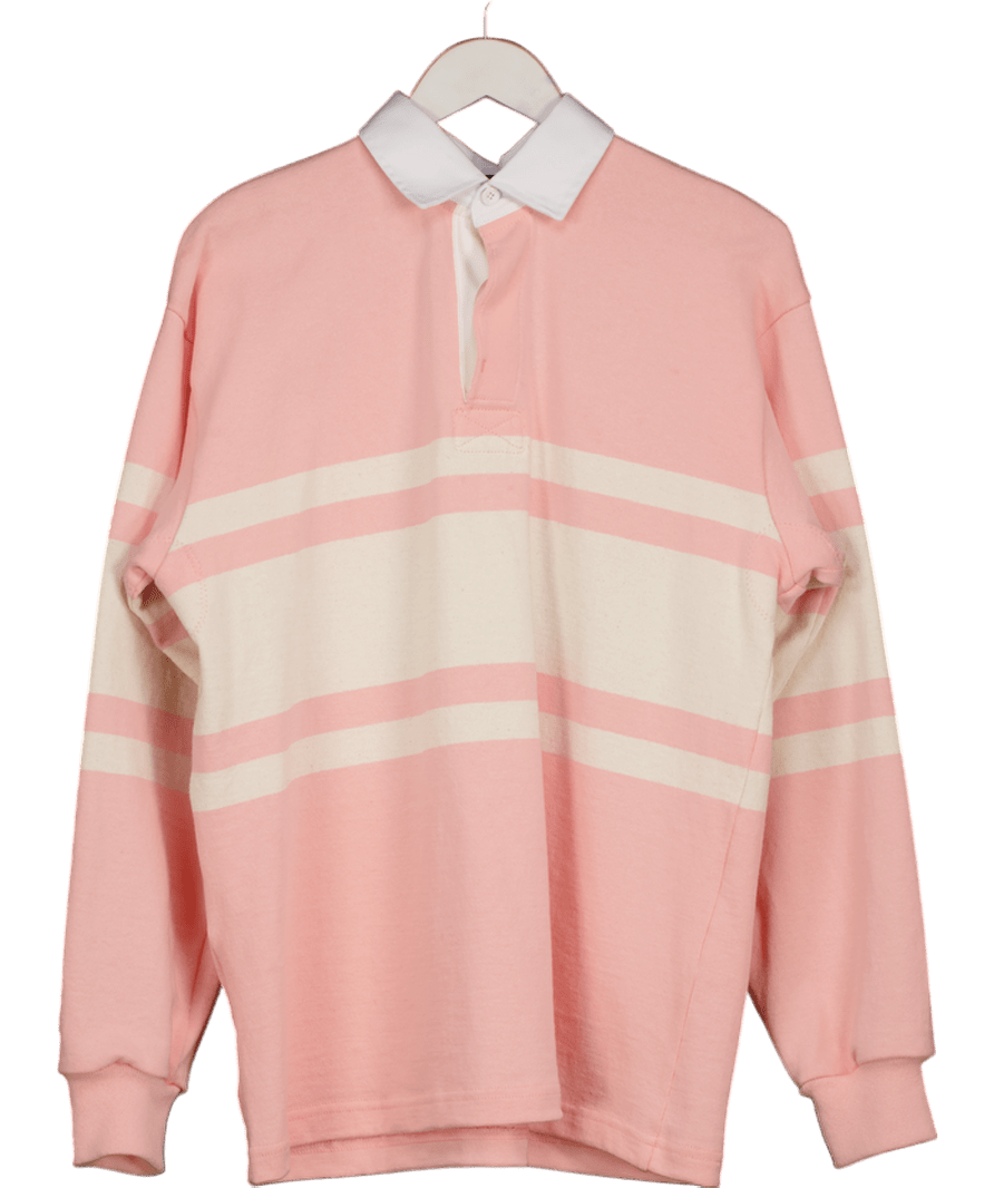 Barbarian Pink Pink/ Cream Striped Rugby Shirt UK S - Reliked
