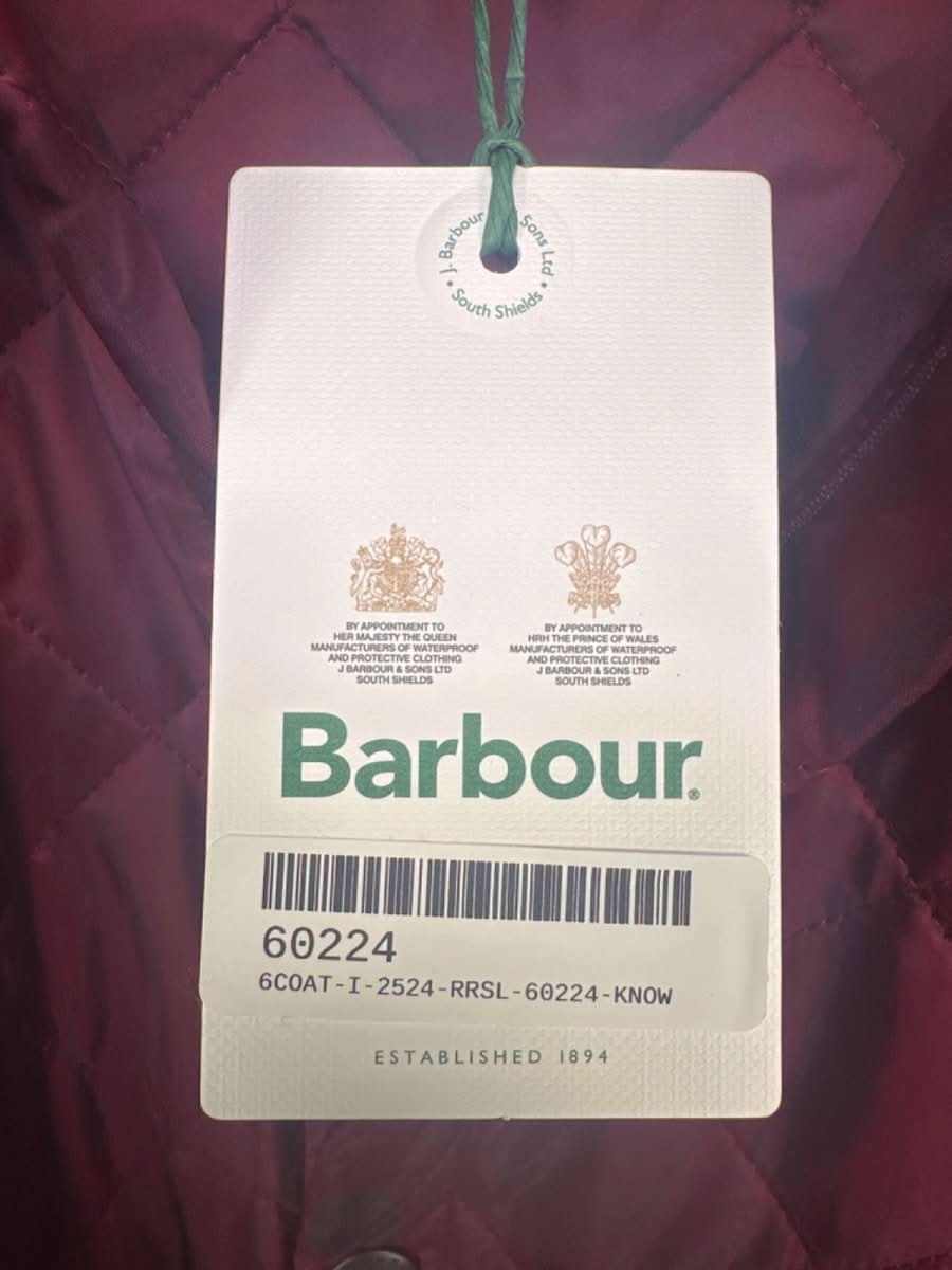 Barbour Burgundy Quilted Jacket XL - Reliked