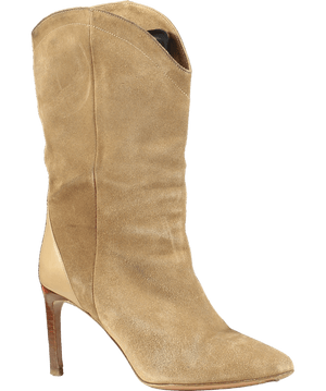 Ba&sh Beige Suede Heeled Boots UK 4 EU 37