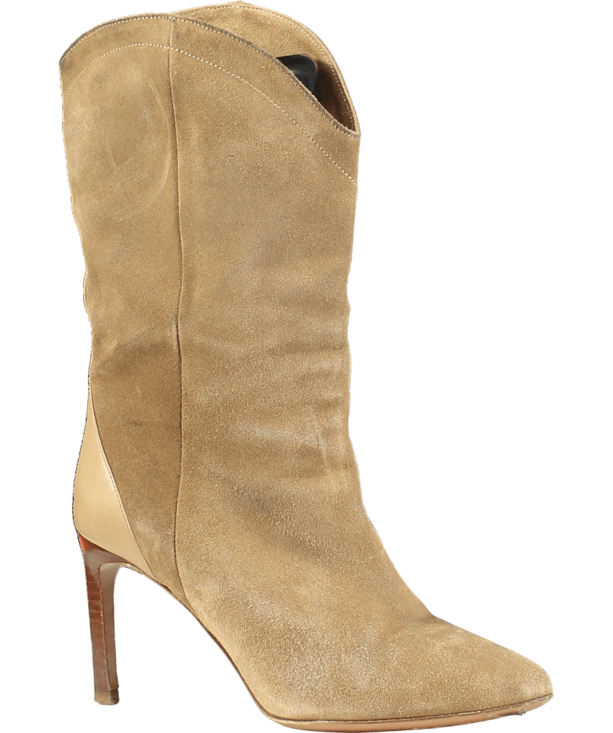 Ba&sh Beige Suede Heeled Boots UK 4 EU 37 👠 - Reliked