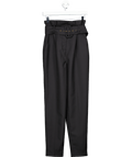 Ba&sh Black Costa Wool blend Belted Trousers Sz0 UK 6 - Reliked