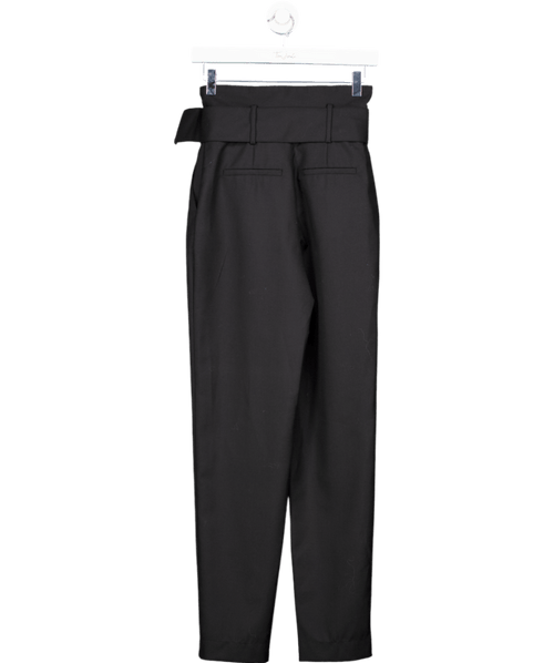 Ba&sh Black Costa Wool blend Belted Trousers Sz0 UK 6 - Reliked