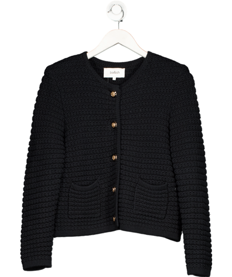 Ba&sh Black Gaspard Cardigan / Jacket With Gold Button Sz2 UK 10 - Reliked