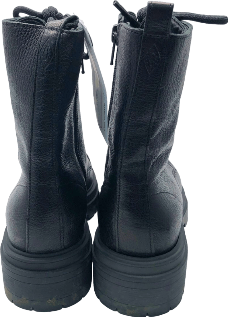 Ba&sh Black Leather Combat Boots UK 3.5 - EU 36 - Reliked