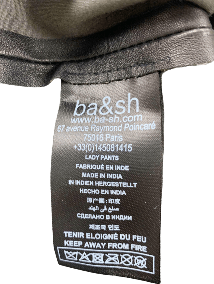 Ba&sh Black Leather - Effect Trousers UK 8 - Reliked