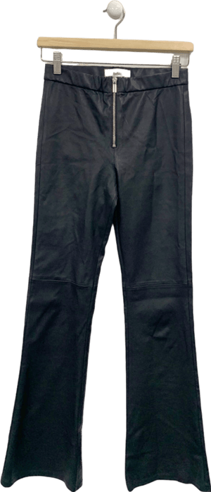 Ba&sh Black Leather-Effect Trousers UK 8