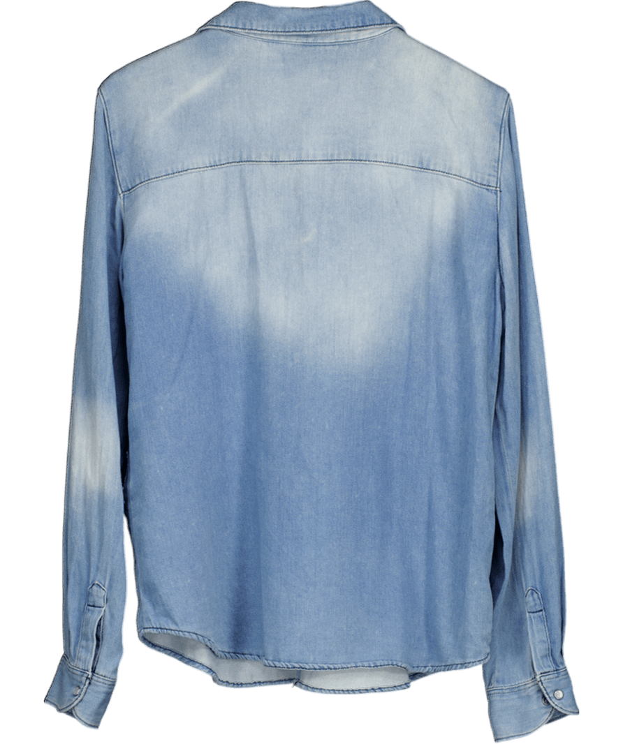 Ba&sh Blue Jersey Denim Shirt Sz2 UK 10 - Reliked