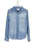 Ba&sh Blue Jersey Denim Shirt Sz2 UK 10 - Reliked