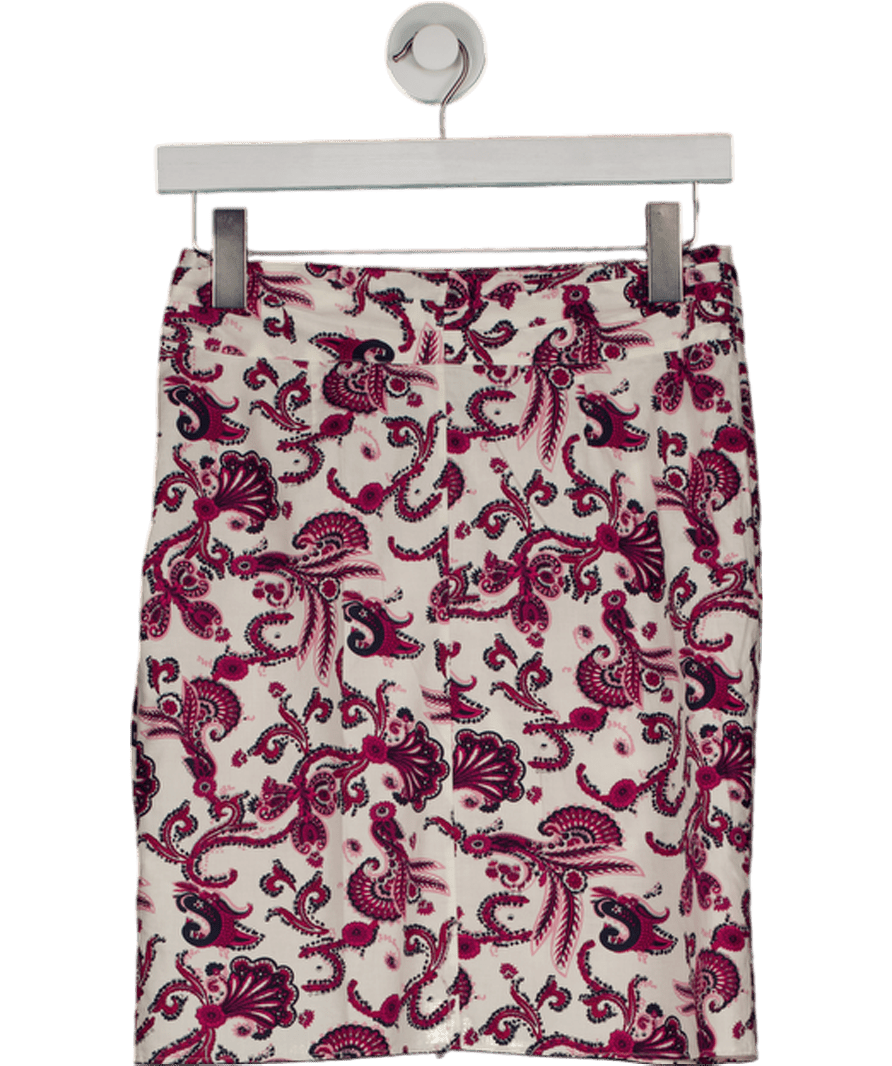 Ba&sh Cream / Red Lady Skirt Baroque Print Cotton Sz1 UK 8 - Reliked