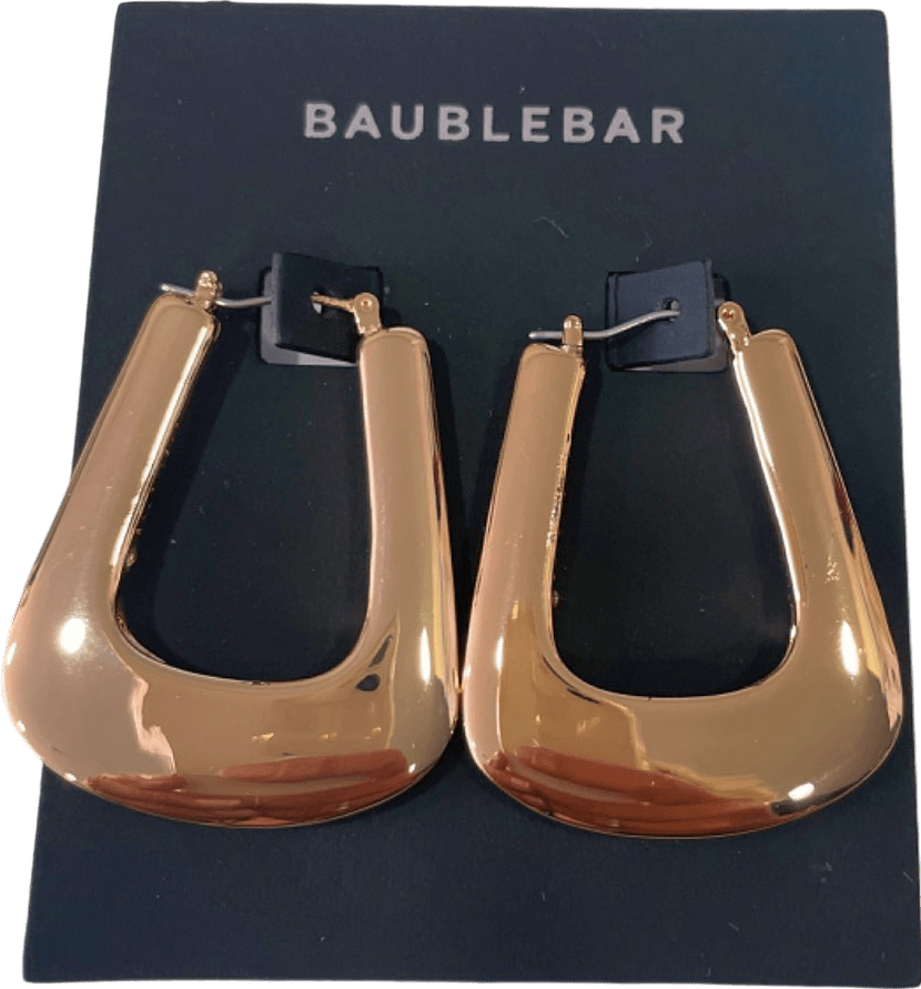 Baublebar Gold Statement Square Hoop Earrings - Reliked