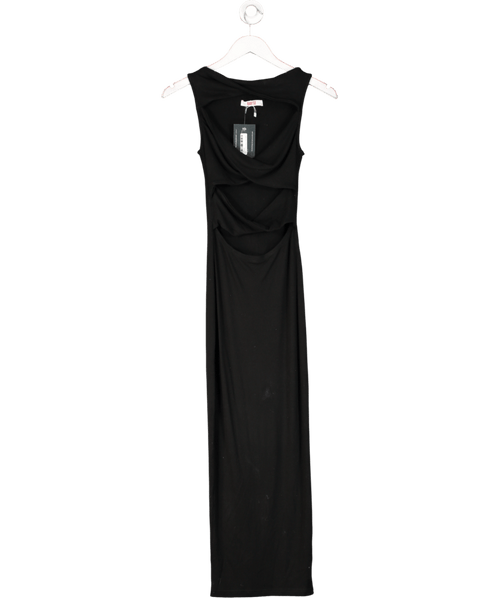 Bayse Black Cut - out Front Midi Dress UK S - Reliked