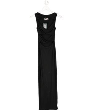 Bayse Black Cut-out Front Midi Dress UK S