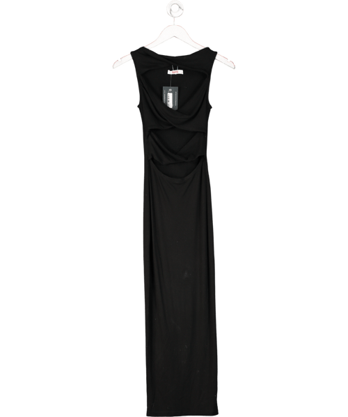 Bayse Black Cut - out Front Midi Dress UK S - Reliked