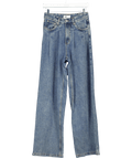 Bayse Blue Wide Leg Pleated Jeans UK 6 - Reliked