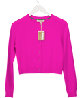 Boden Pink Eva Cashmere Cropped Cardigan UK XS
