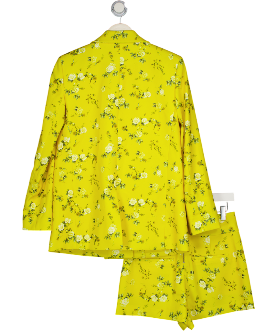 ALICE + OLIVIA 2-piece Justin Yellow Floral Blazer + High Waisted Shorts Set Us4 UK 8