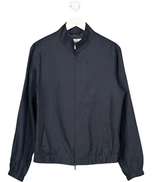Hawes & Curtis Blue Linen Bomber Jacket UK 36" CHEST