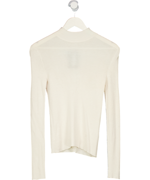 LILYSILK Cream Silk & Cashere Blend Turtle Neck Jumper UK XS