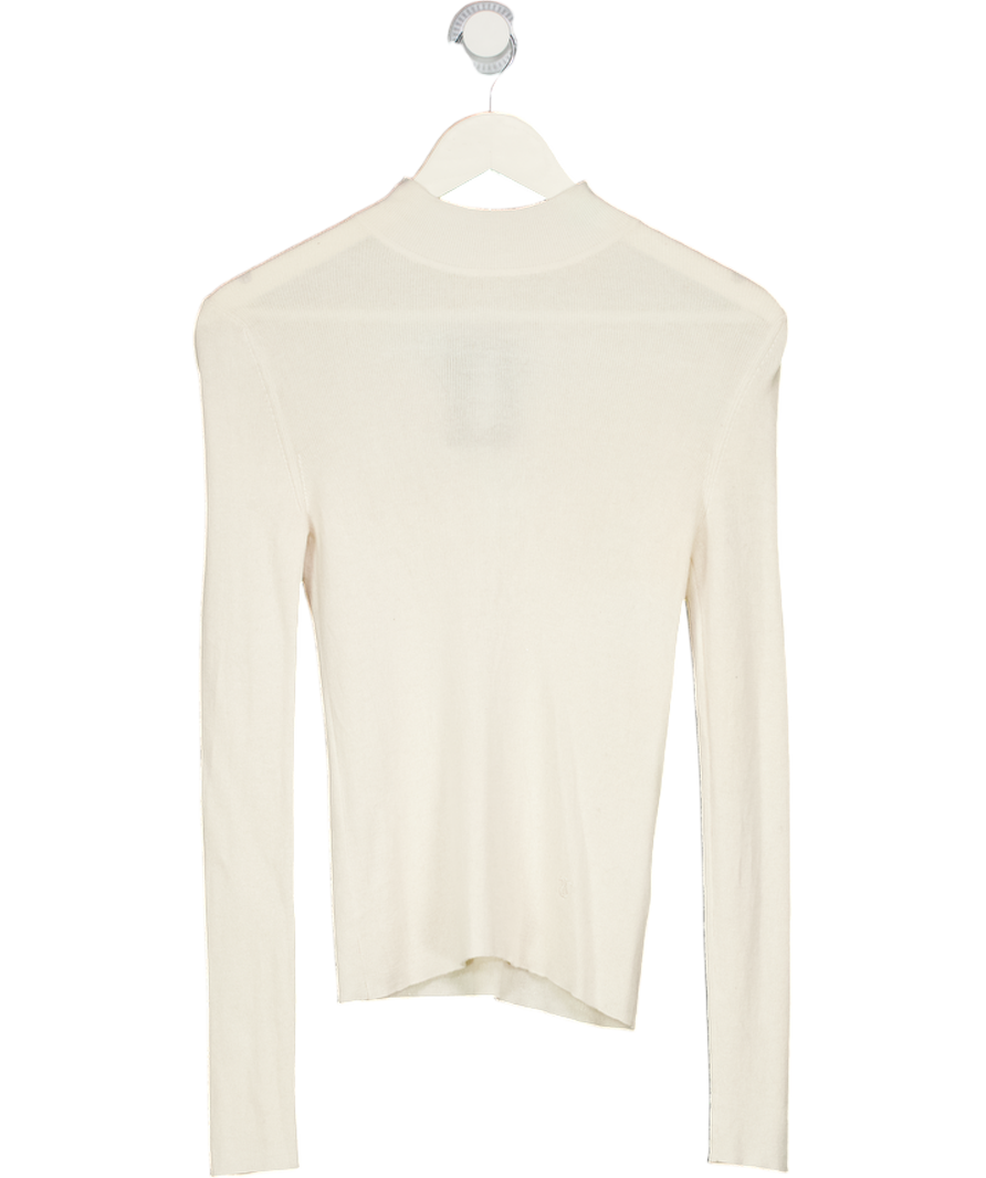 LILYSILK Cream Silk & Cashere Belnd Turtle Neck Jumper UK XS