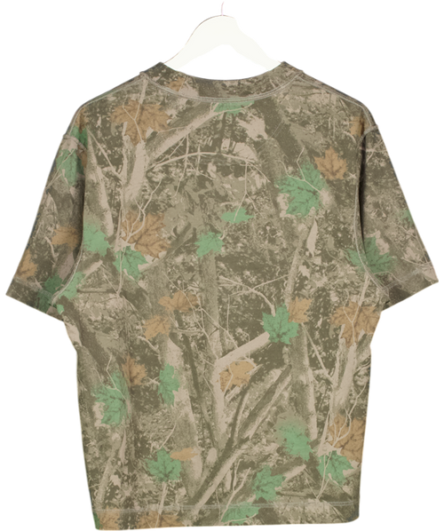 Abercrombie & Fitch Green Premium Heavyweight Cropped Camo Tee UK S
