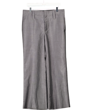 PRADA Grey Wool & Mohair Blend Tailored Crop Wide Leg Trousers It44 UK 12