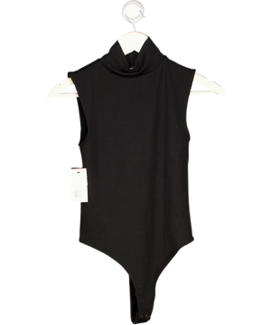 THE PARK Black Joyce Power 3 Turtleneck Thong Bodysuit UK M