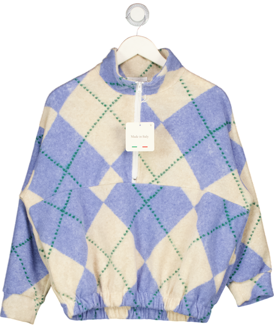 Made in Italy Blue & Beige Zip Jumper UK S
