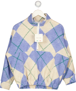 Made in Italy Blue & Beige Zip Jumper UK S