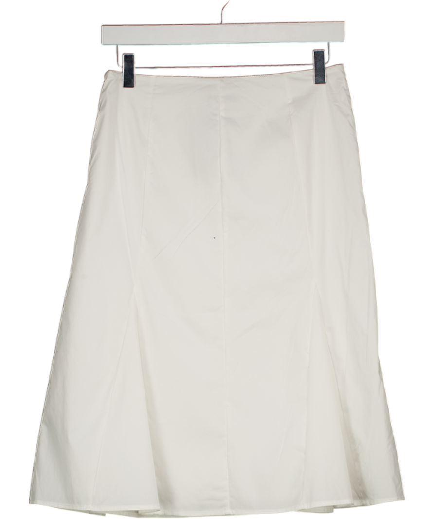 WHITE FOX White Midi Skirt UK XS