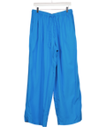 TOPSHOP Blue Linen Rich Drawstring Wide Leg Trouser UK M