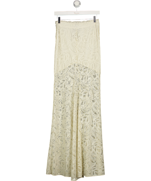 ALEXANDRA MIRO Cream Juniper Semi-sheer Lace Maxi Skirt UK S