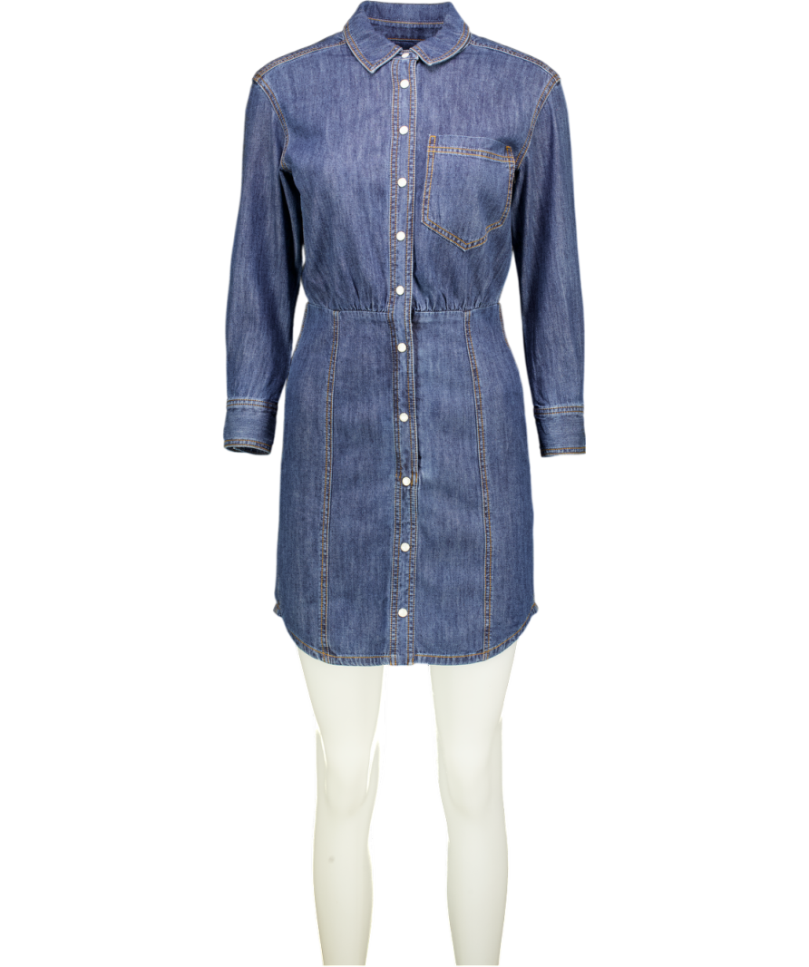 VERONICA BEARD Blue Denim Mini Shirt Dress Sz0 UK 4