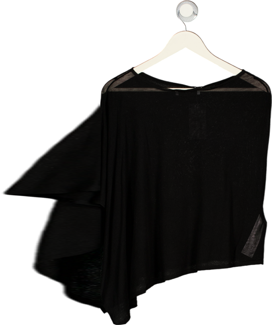 MANGO Black Asymmetrical Knitted Cape UK XS/S