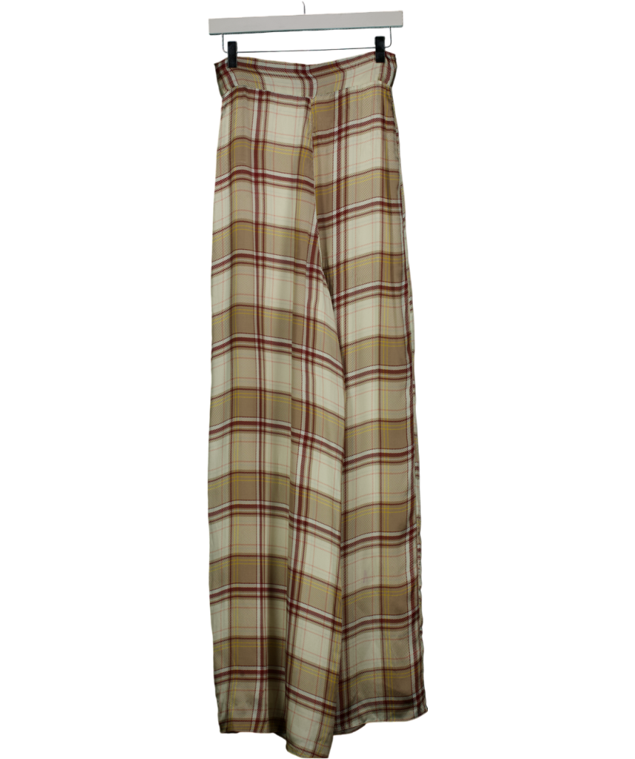 Harmur Beige Satin Flowly Maxi Skirt UK S