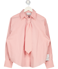 ASOS Design Oversized Shirt With Tie In Pink UK 8